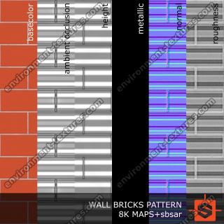 PBR Texture of Wall Bricks Pattern